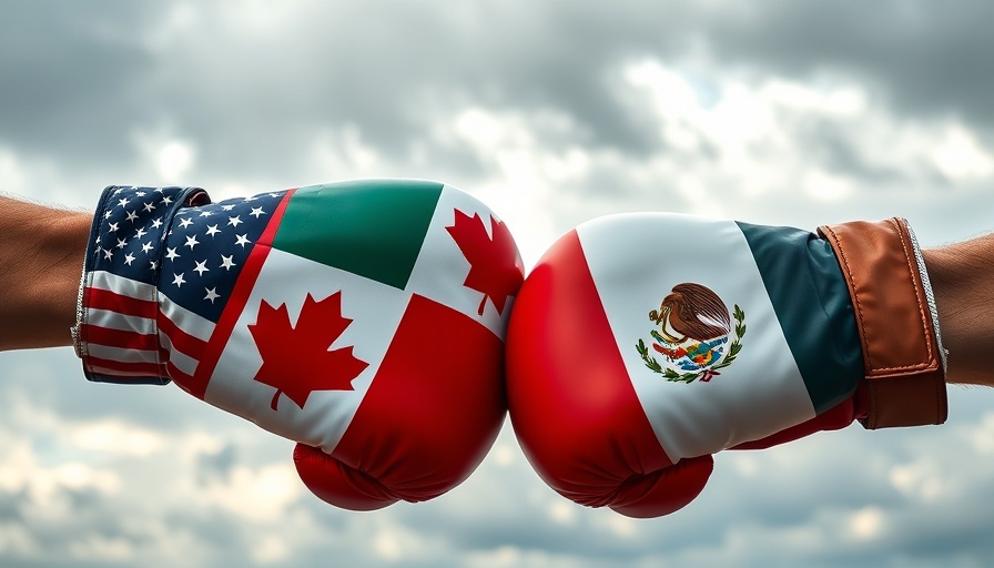 Tariff impact represented by symbolic country boxing gloves.