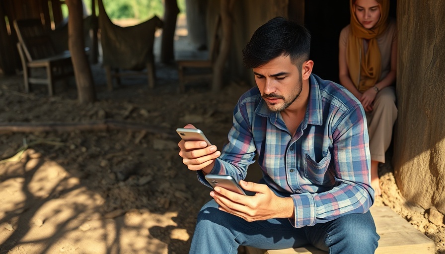 Rural impact measurement technology in action with smartphone.