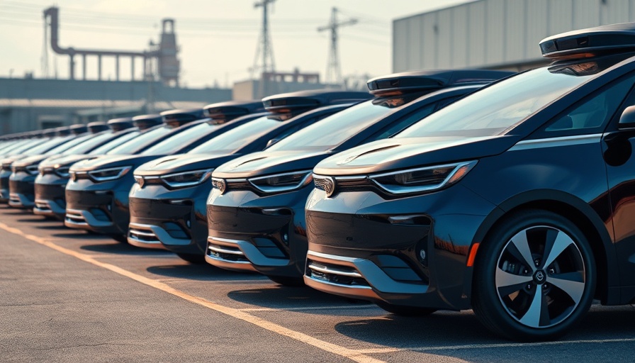 Futuristic self-driving cars in a parking lot, showcasing the future of self-driving cars.