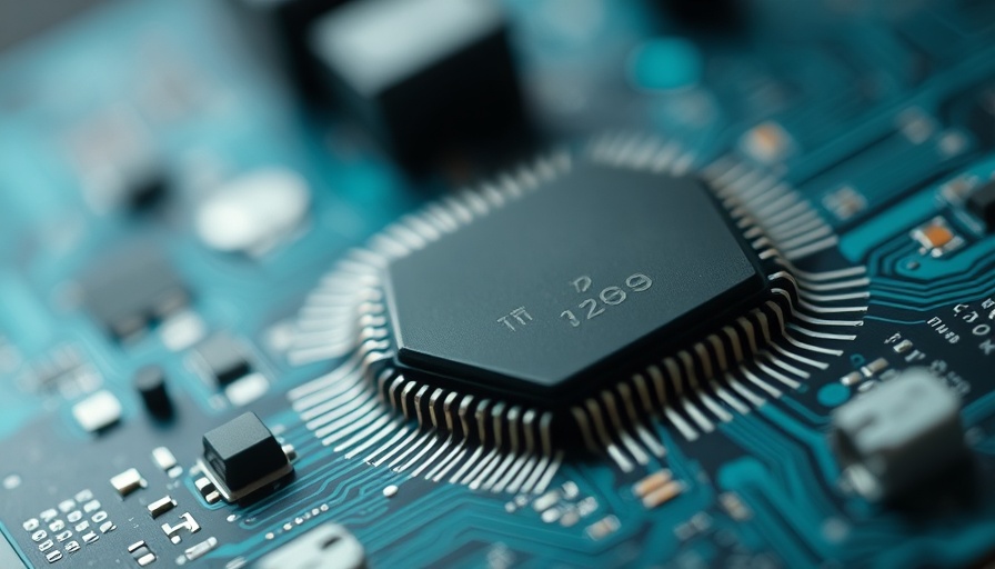 SoftBank AI chip acquisition close-up microchip image.