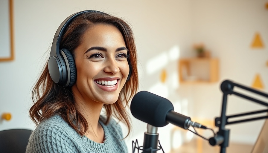 Woman podcast host discussing Quantum Biology.