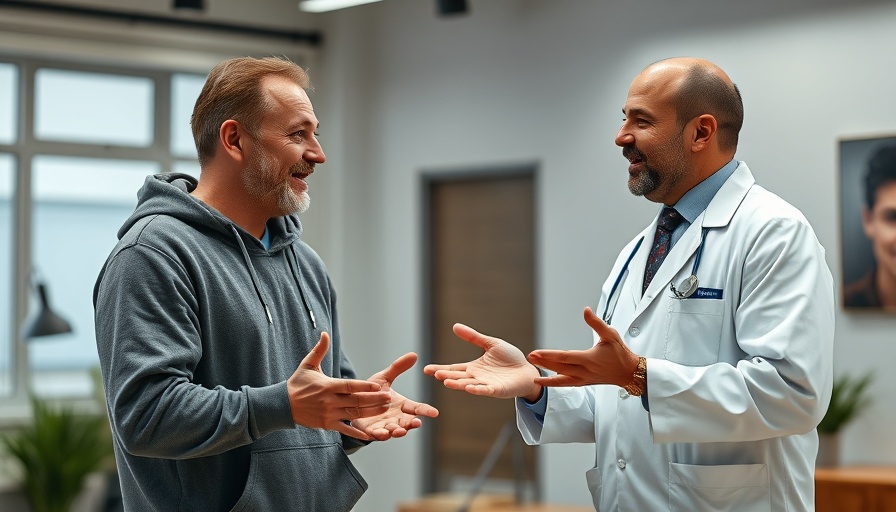 Discussion on hair restoration with two speakers.
