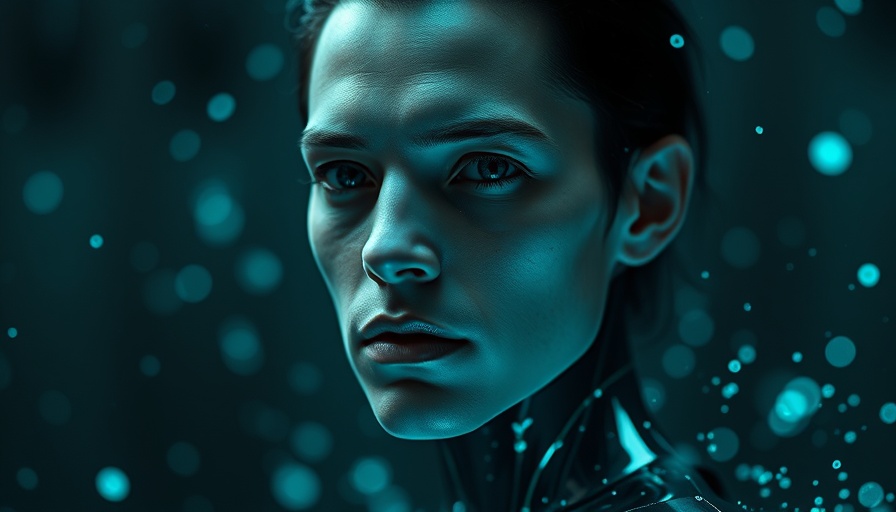 Futuristic human figure with digital elements, highlighting oral health and cognitive function.
