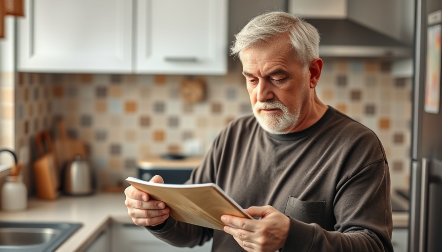 Man in modern kitchen opening box, demonstrating health optimization with WHOOP 5.0.