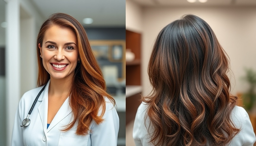 Before and after hair restoration results with smiling doctor.