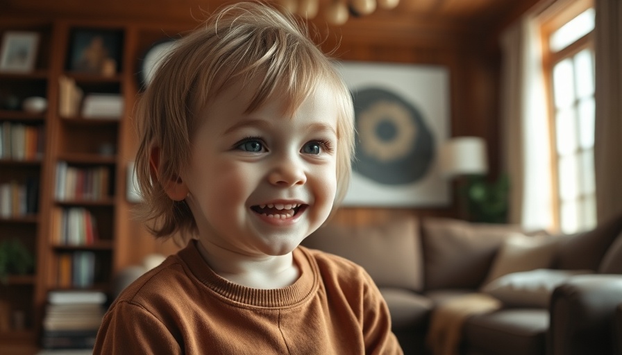 Adorable child smiling warmly in a cozy living room, Personal Growth After Loss
