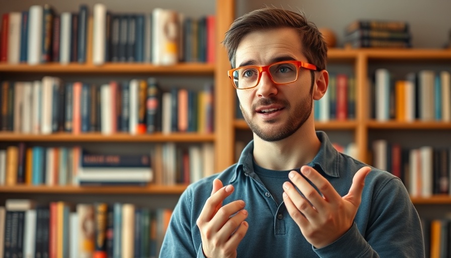 Man discussing best type of fish oil to take in a cozy library setting.