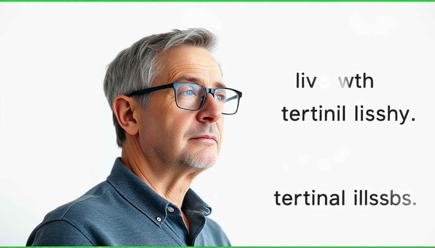 Grief Support theme with thoughtful man discussing terminal illness.