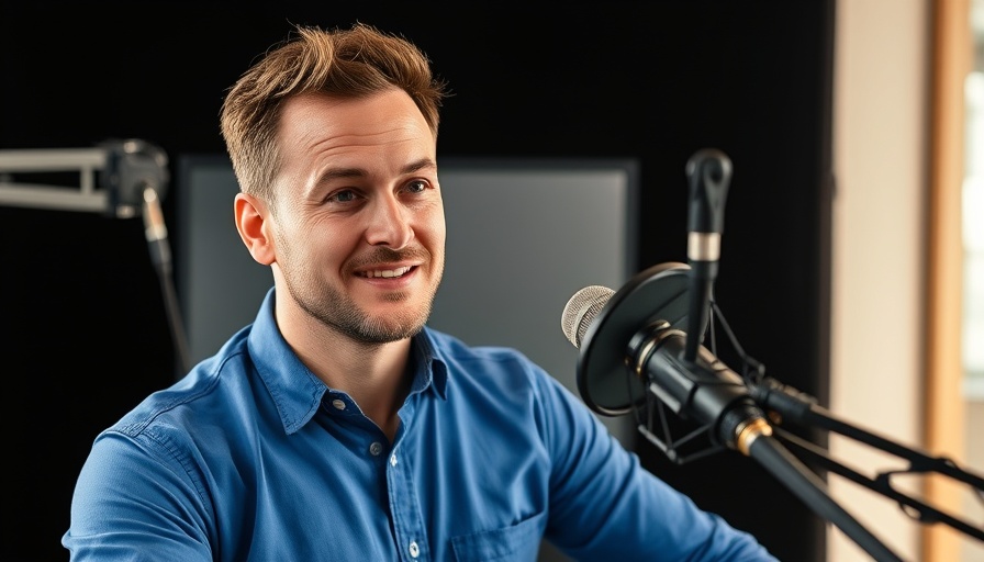 Podcast speaker discussing boosting dopamine, professional setup.