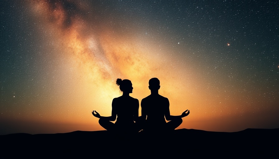 Meditative silhouettes amid cosmic background, near-death experiences theme.