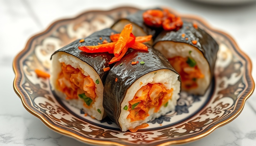 Delicious Hawaiian Kimchi Musubi served in Utah.