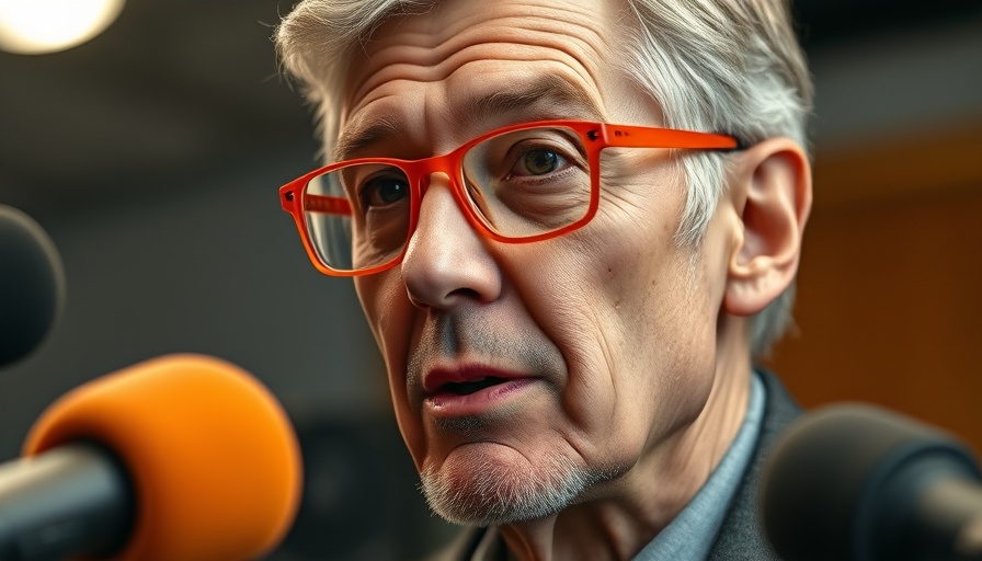 Middle-aged man with orange glasses discussing biohacking in studio.
