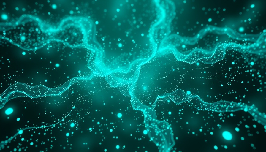 Futuristic teal digital pattern evoking pain-free PRP solutions.