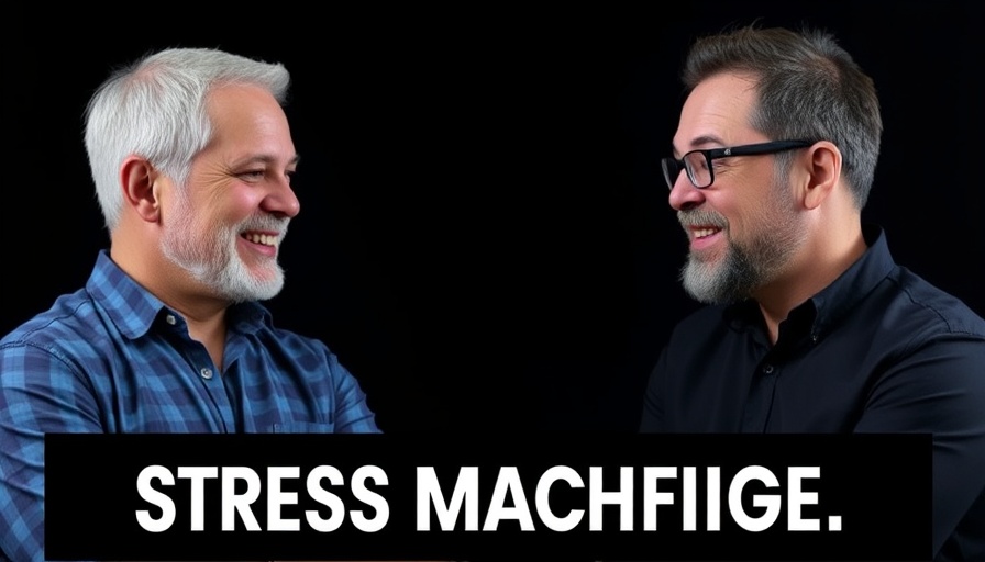 Dynamic image illustrating a secret brain hack for mastering stress method using two presenters.