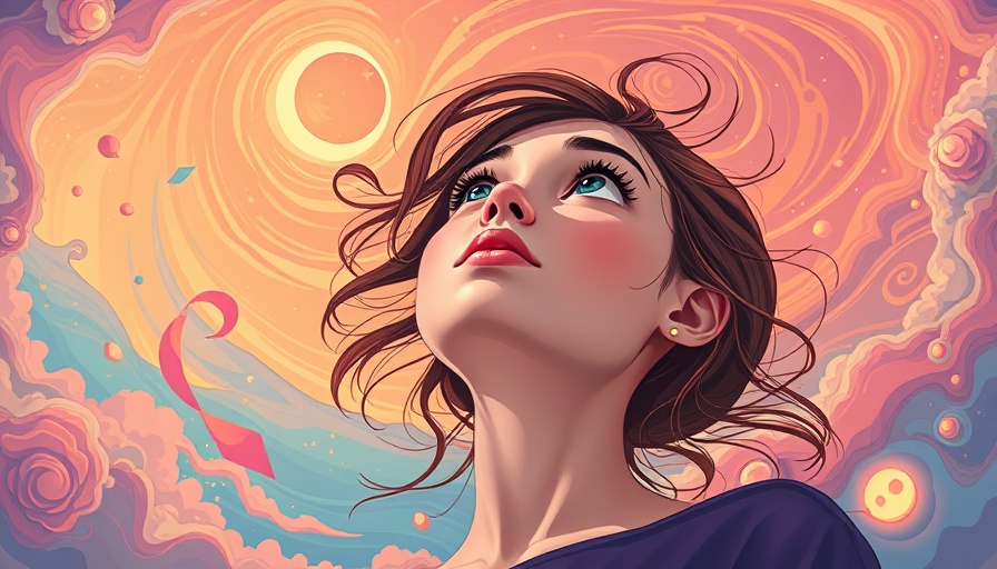 Reframe Neurodivergence concept art with vibrant colors and celestial elements.
