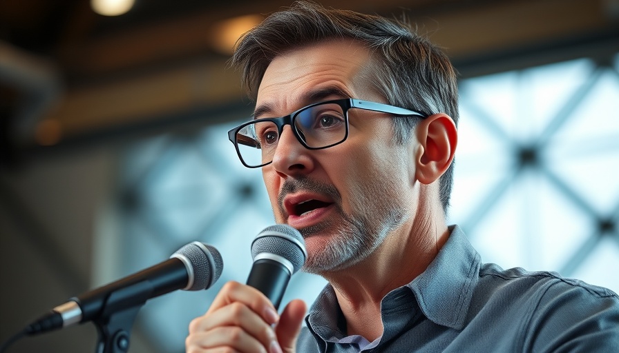 Middle-aged man talking into a microphone, discussing how to rewire your nervous system.