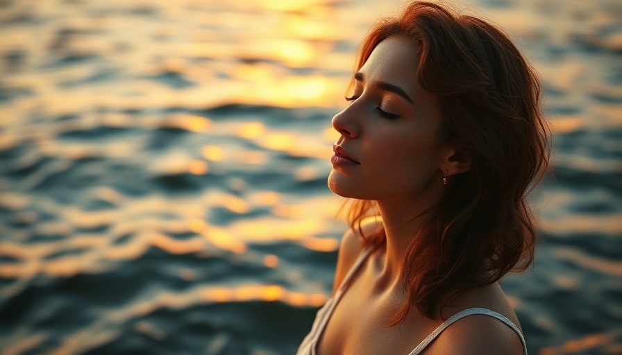 Young woman meditating by the sea during sunset, Healing from Grief