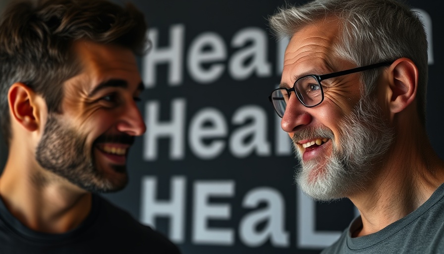 Mitochondrial Health discussion image with two men and health text.