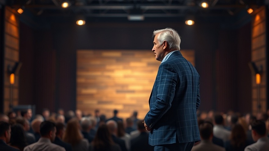 A distant speaker on stage advocates for medical freedom in Texas healthcare.