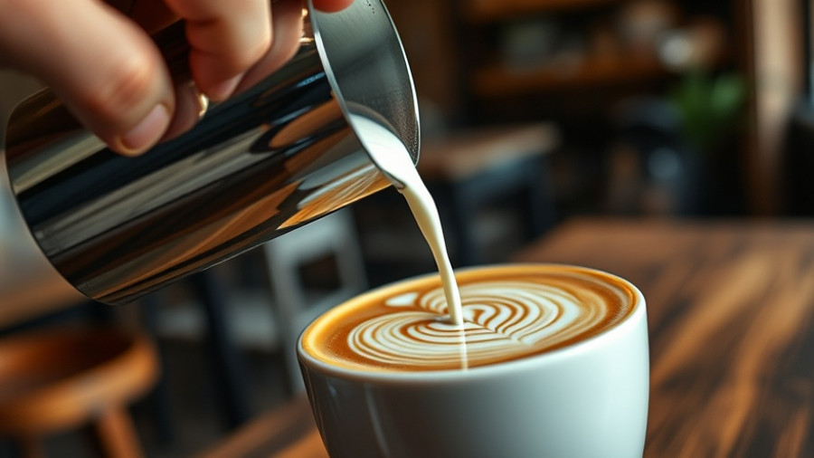 Barista creating latte art at Austin Coffee Festival.