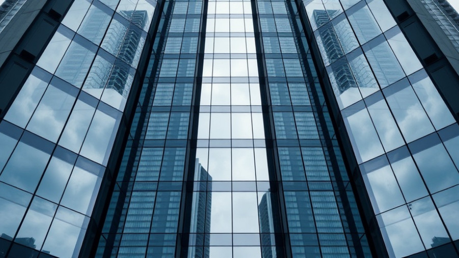 Reflective modern building in downtown, illustrating northwest Houston real estate trends.