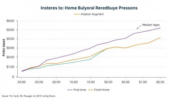 Graph on median age trends for first-time homebuyers and repeat buyers from 1981 to 2025.