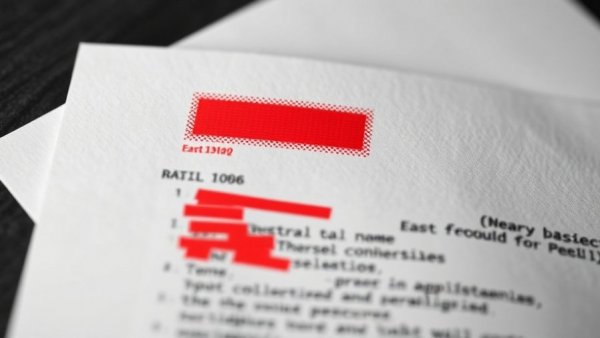 Redacted email graphic depicting information transparency and confidentiality.