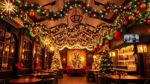 Colorful holiday-themed lounge for Austin Community Events for Small Businesses.