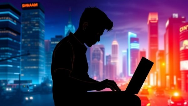 AI tools for Texas small businesses, tech-savvy professional working, vibrant cityscape.