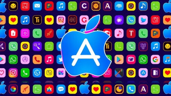 Apple App Store logo pattern illustrating app review guidelines.