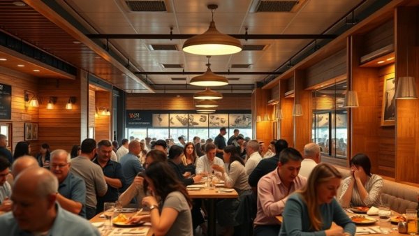 Austin Community diners in a cozy restaurant setting.