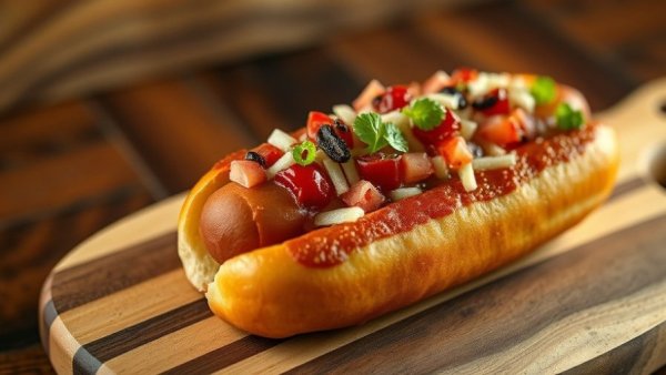 Gourmet hot dog at one of the best new restaurants in Austin.