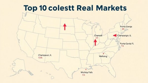 Texas real estate market highlighted on US map as a cooler market.