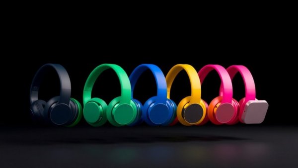 Colorful wireless headphones displayed for Texas entrepreneurs