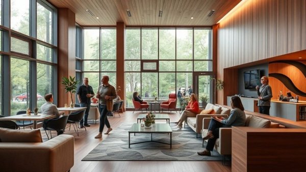 Converde Community in Conroe Texas, socializing in modern lounge.