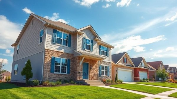 Modern Austin real estate house with blue shutters.