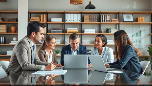 Business team discussing payroll compliance for small business.