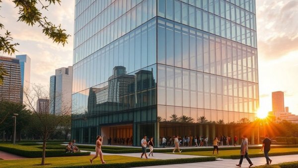 Modern building in East Riverside during open house event.