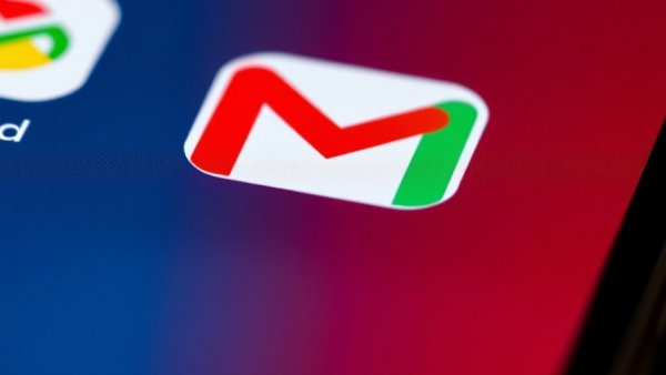 Vibrant Gmail app icon on a smartphone screen, close-up view