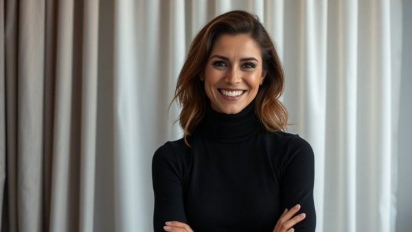 Smiling woman next to 'Innovation Insider' text, Answer Engine Optimization in Real Estate concept.