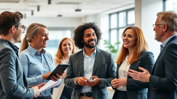 Colleagues engaging in activities to boost team morale in a bright office.