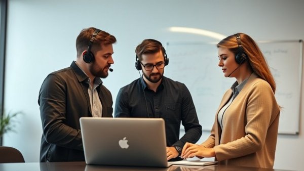 Customer support team in Texas discussing effective strategies.