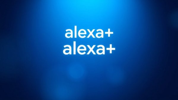 Alexa+ AI tools logo on blue gradient.