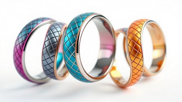 Vibrant smart rings with quilted design highlighting AI tools.
