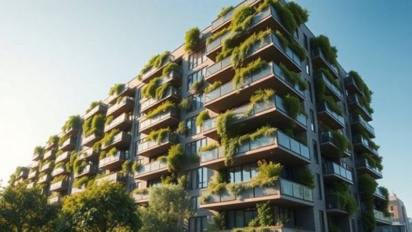 Modern wellness-focused condominiums set in lush greenery and urban environment.