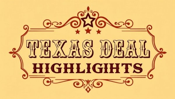 Western-style Texas Deal Highlights signage on beige background