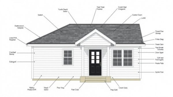 Blueprint of a modular home design for the Houston Habitat for Humanity modular home program