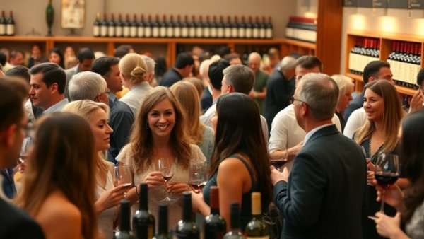 People enjoying a vibrant wine tasting event in Austin.
