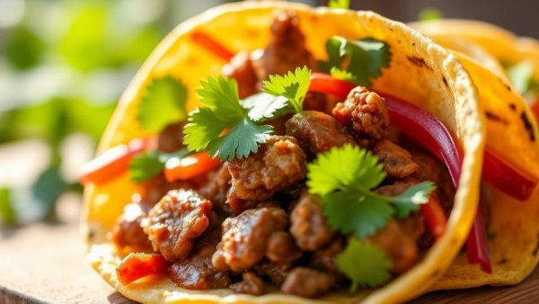 Mouth-watering taco held in hand illustrating Austin community food culture.