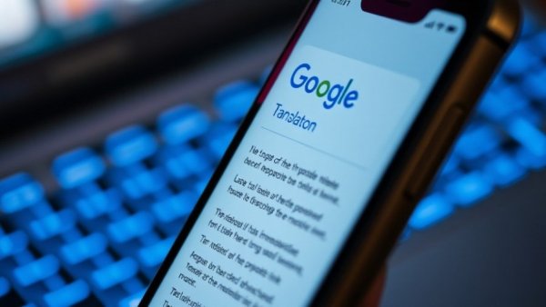 AI Tools: Google Translate app on smartphone in evening light.